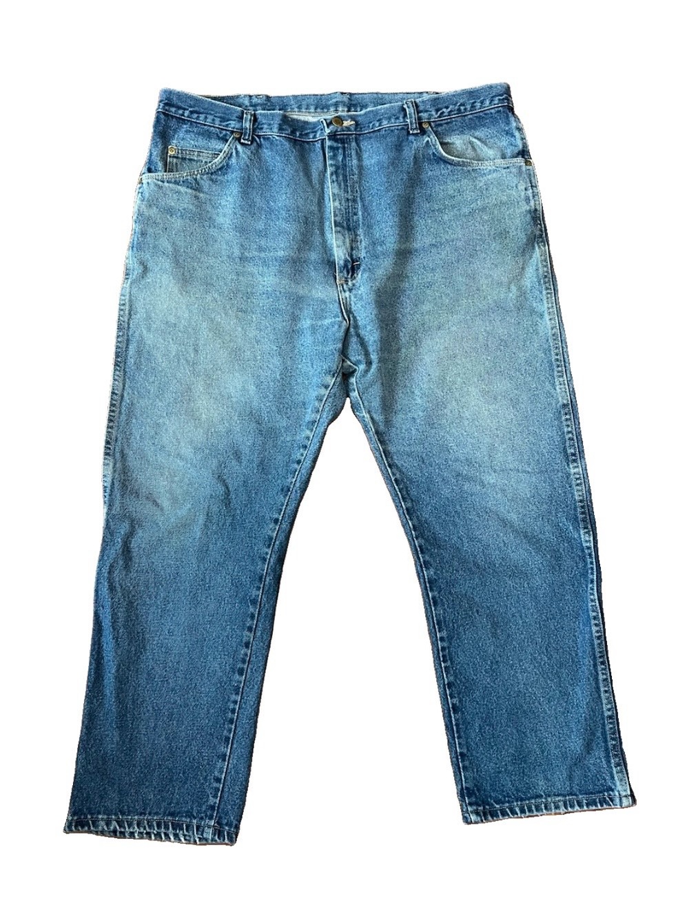 Wrangler Men’s 42x30 Rugged Wear Straight Leg Prewashed Blue Jeans 39902PW